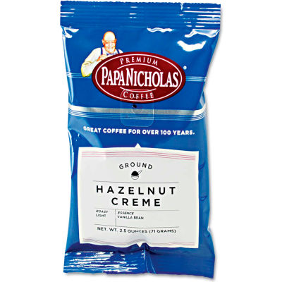 PapaNicholas® Premium Hazelnut Cream Coffee, Regular, Arabica Bean, 2.5 oz., 18/Carton