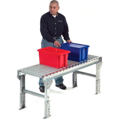 Omni Metalcraft 1.9" Dia. Steel Roller Conveyor Straight Section GPHS1.9X16-18-9-5-LL