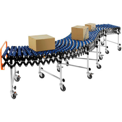 Global Industrial Portable Flexible & Expandable 6'2"-24'8" Conveyor Nylon Skate Wheels - 24"W