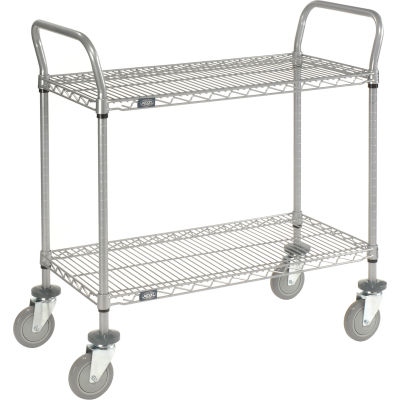 Nexel® Utility Cart w/2 Shelves & Poly Casters, 1200 lb. Capacity, 48"L x 24"W x 39"H