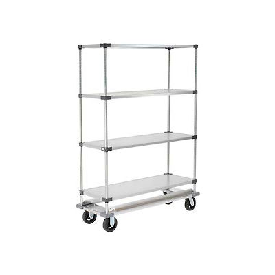 Nexel® Galvanized Shelf Truck w/Dolly Base, 1600 lb. Capacity, 60"L x 18"W x 81"H, Gray