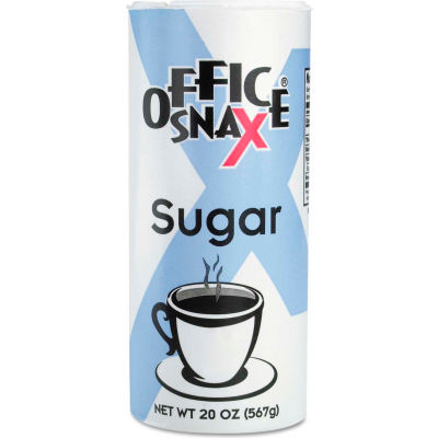 Office Snax® Reclosable Canister of Sugar, 20-oz, 24 per Carton