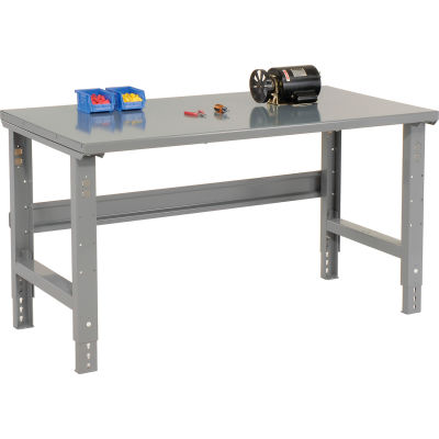 Global Industrial™ 48 x 30 Adjustable Height Workbench C-Channel Leg - Steel Square Edge - Gray