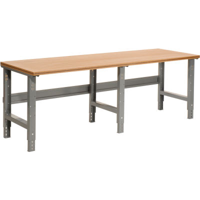 Global Industrial™ 96 x 36 Adjustable Height Workbench C-Channel Leg - Birch Square Edge - Gray