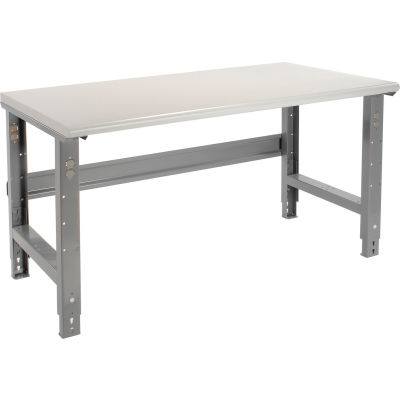 Global Industrial™ 72x30 Adjustable Height Workbench C-Channel Leg - Laminate Safety Edge Gray