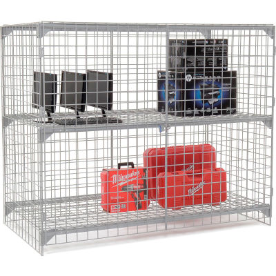 Global Industrial™ Wire Mesh Security Cage Locker, 72"Wx24"Dx60"H, Gray, Unassembled