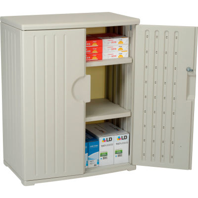 Plastic Storage Cabinet 36x22x46 - Light Gray