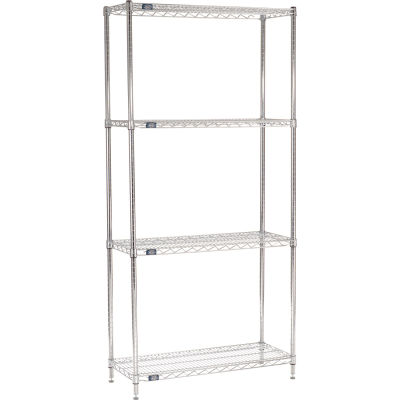 Nexel® Chrome Wire Shelving Starter - 42"W x 14"D x 86"H