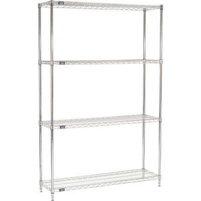Nexel® Chrome Wire Shelving Starter - 54"W x 14"D x 86"H