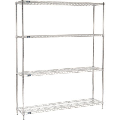 Nexel® Chrome Wire Shelving Starter - 72"W x 14"D x 86"H
