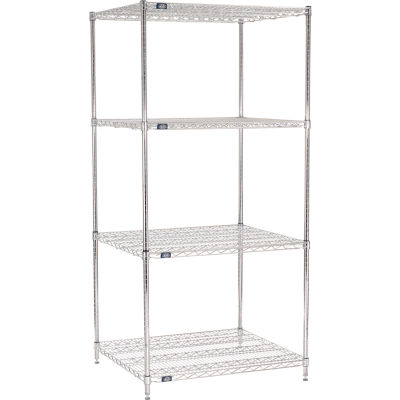 Nexel® Chrome Wire Shelving Starter - 36"W x 30"D x 86"H