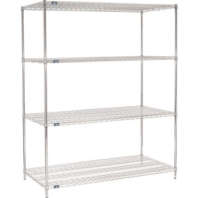 Nexel® Chrome Wire Shelving Starter - 60"W x 30"D x 86"H