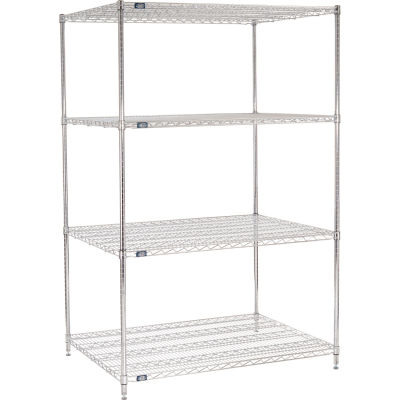 Nexel® Chrome Wire Shelving Starter - 48"W x 36"D x 86"H