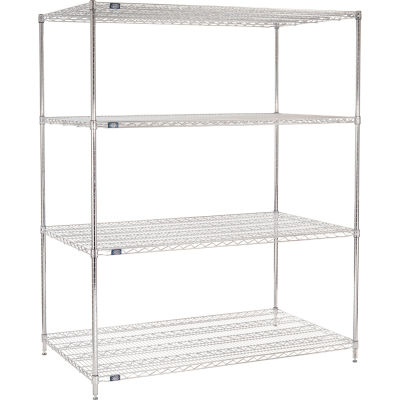 Nexel® Chrome Wire Shelving Starter - 60"W x 36"D x 86"H