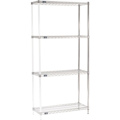 Nexel® Chrome Wire Shelving Add-On - 42"W x 14"D x 86"H