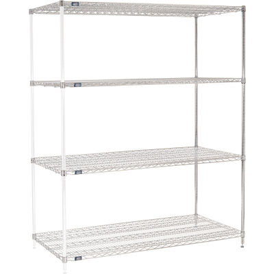 Nexel® Chrome Wire Shelving Add-On - 72"W x 30"D x 86"H