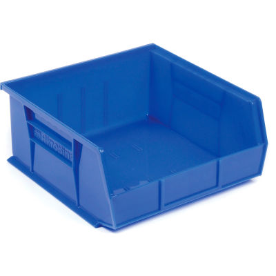 Akro-Mils® AkroBin® Plastic Stack & Hang Bin, 11"W x 10-7/8"D x 5"H, Blue - Pkg Qty 6