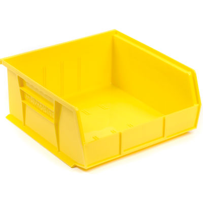 Akro-Mils® AkroBin® Plastic Stack & Hang Bin, 11"W x 10-7/8"D x 5"H, Yellow - Pkg Qty 6