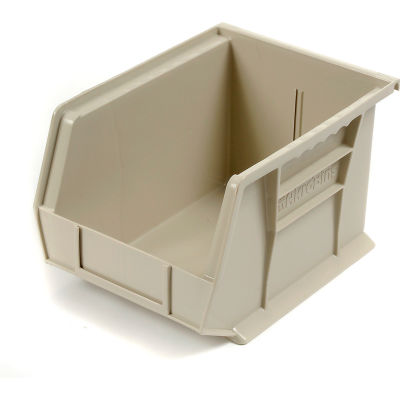 Akro-Mils AkroBin® Plastic Stacking Bin 30239 - 8-1/4"W x 10-3/4"D x 7"H, Stone - Pkg Qty 6