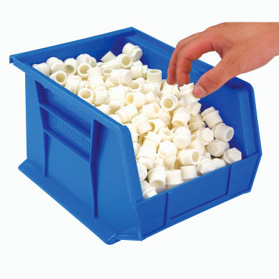 Akro-Mils® AkroBin® Plastic Stack & Hang Bin, 8-1/4"W x 10-3/4"D x 7"H, Blue - Pkg Qty 6