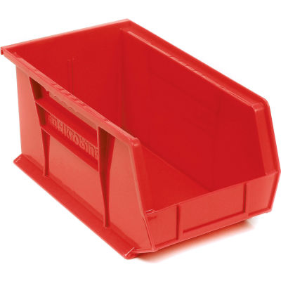 Akro-Mils® AkroBin® Plastic Stack & Hang Bin, 8-1/4"W x 14-3/4"D x 7"H, Red - Pkg Qty 12