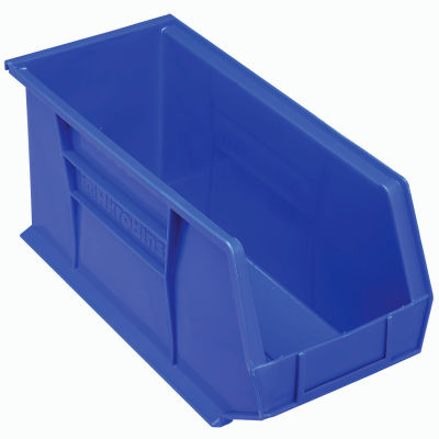 Akro-Mils® AkroBin® Plastic Stack & Hang Bin, 8-1/4"W x 18"D x 9"H, Blue - Pkg Qty 6