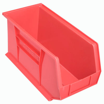 Akro-Mils® AkroBin® Plastic Stack & Hang Bin, 8-1/4"W x 18"D x 9"H, Red - Pkg Qty 6