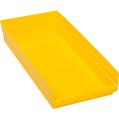 Global Industrial™ Plastic Nesting Storage Shelf Bin 11-1/8"W x 23-5/8"D x 4"H Yellow - Pkg Qty 6