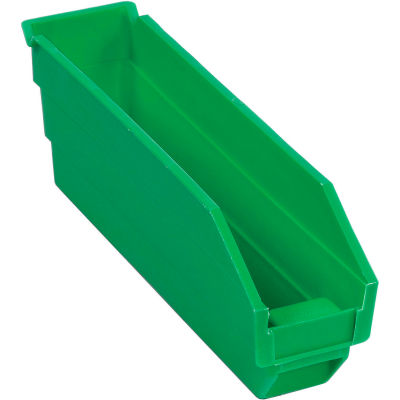 Global Industrial Plastic Nesting Storage Shelf Bin 2-3/4"W x 11-5/8"D x 4"H Green - Pkg Qty 24