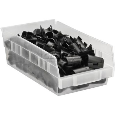 Plastic Nesting Storage Shelf Bin QSB101CL 4-1/8"W x 11-5/8"D x 4"H Clear - Pkg Qty 36