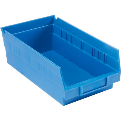 Global Industrial™ Plastic Nesting Storage Shelf Bin 6-5/8"W x 11-5/8"D x 4"H Blue - Pkg Qty 12