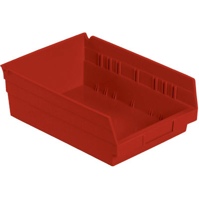 Global Industrial Plastic Nesting Storage Shelf Bin 8-3/8"W x 11-5/8"D x 4"H Red - Pkg Qty 12