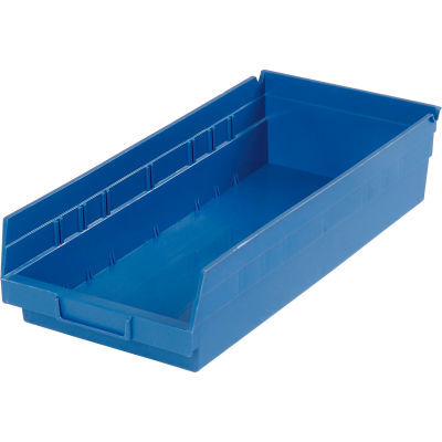 Global Industrial™ Plastic Nesting Storage Shelf Bin 8-3/8"W x 17-7/8"D x 4"H Blue - Pkg Qty 12