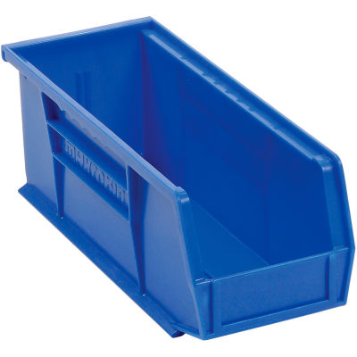 Akro-Mils AkroBin® Plastic Stacking Bin 30224 - 4-1/8"W x 10-7/8"D x 4"H, Blue - Pkg Qty 12
