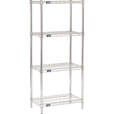 Nexel® Chrome Wire Shelving Starter - 24"W x 14"D x 63"H