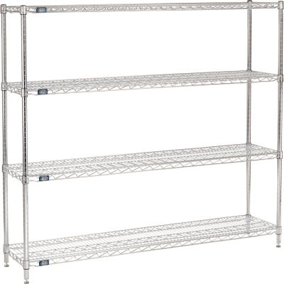 Nexel® Chrome Wire Shelving Starter - 72"W x 14"D x 63"H
