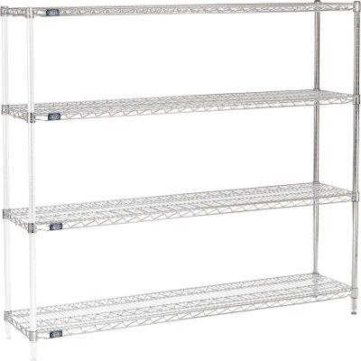 Nexel® Chrome Wire Shelving Add-On - 60"W x 14"D x 63"H
