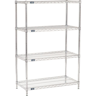 Nexel® Chrome Wire Shelving Starter - 42"W x 18"D x 63"H