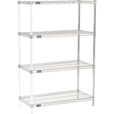 Nexel® Chrome Wire Shelving Add-On - 42"W x 18"D x 63"H