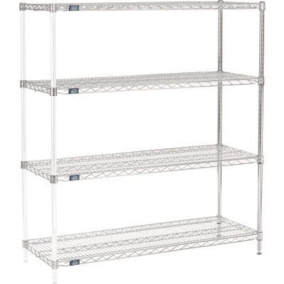 Nexel® Chrome Wire Shelving Add-On - 48"W x 18"D x 63"H