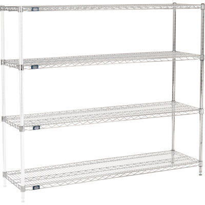 Nexel® Chrome Wire Shelving Add-On - 72"W x 18"D x 63"H