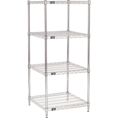 Nexel® Chrome Wire Shelving Starter - 24"W x 24"D x 63"H