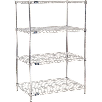 Nexel® Chrome Wire Shelving Starter - 36"W x 24"D x 54"H