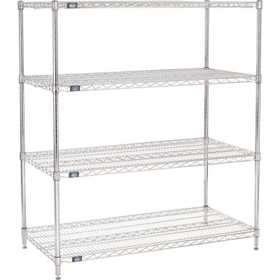 Nexel® Chrome Wire Shelving Starter - 48"W x 24"D x 63"H