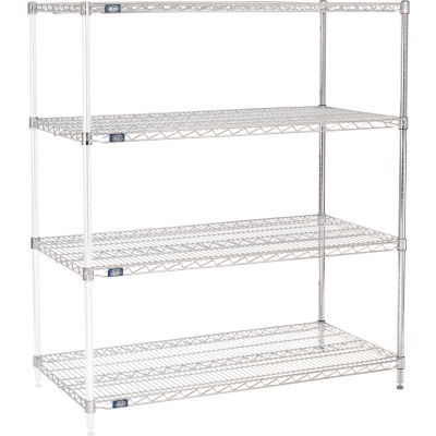 Nexel® Chrome Wire Shelving Add-On - 54"W x 24"D x 63"H