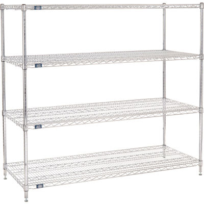 Nexel® Chrome Wire Shelving Starter - 72"W x 24"D x 54"H