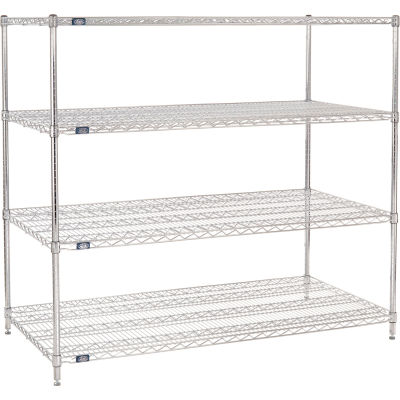 Nexel® Chrome Wire Shelving Starter - 60"W x 30"D x 63"H