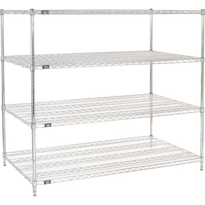 Nexel® Chrome Wire Shelving Starter - 60"W x 36"D x 63"H