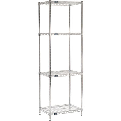 Nexel® Chrome Wire Shelving Starter - 30"W x 18"D x 86"H