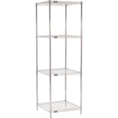 Nexel® Chrome Wire Shelving Starter - 24"W x 24"D x 86"H